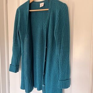 Cabi Teal Green Cardigan Small